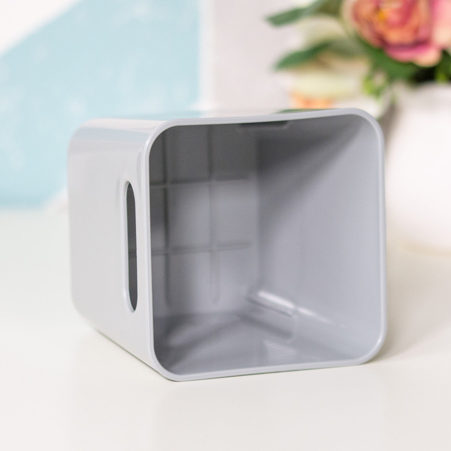Set Of 5 Grey Square 10cm Studio Baskets