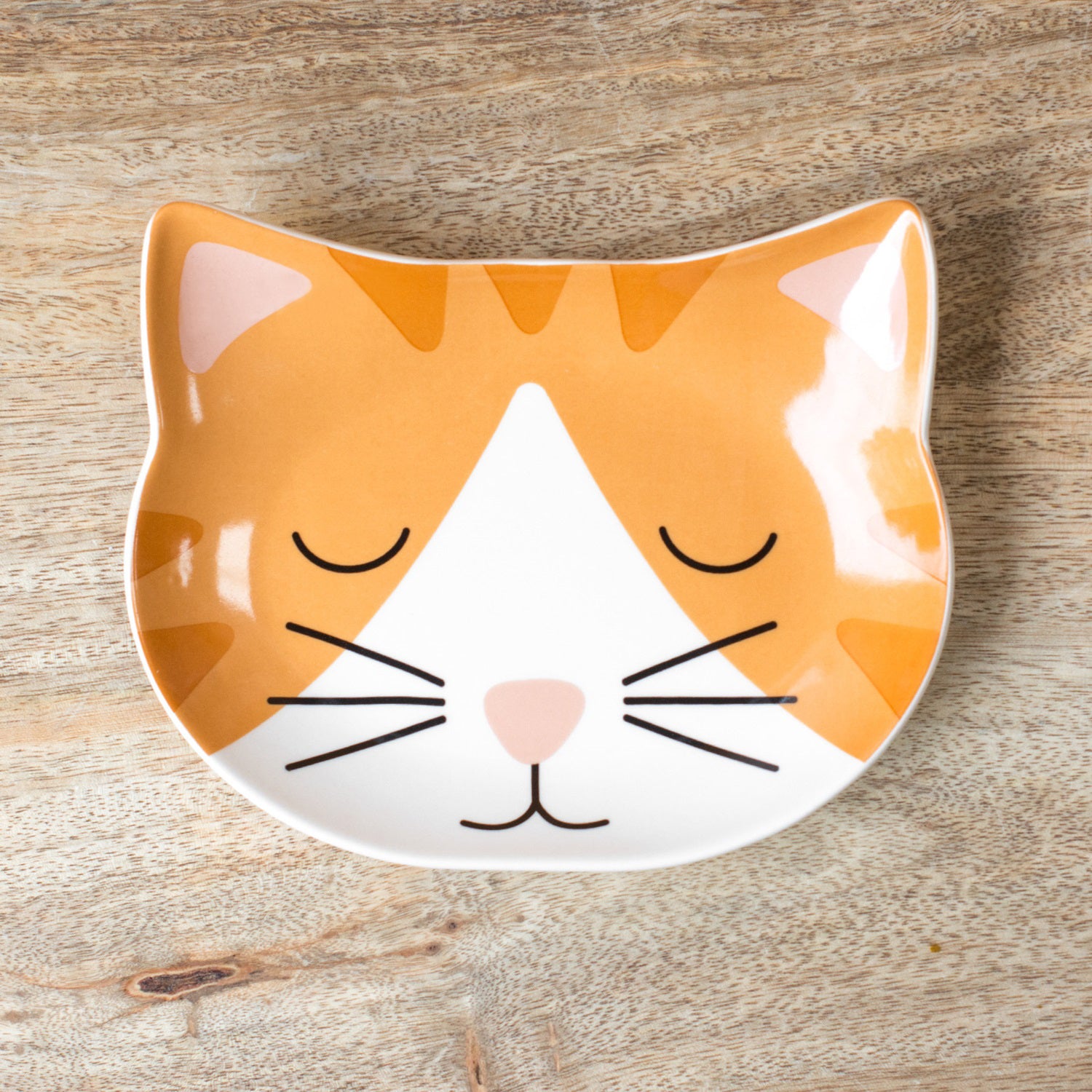 Ceramic Ginger Cat Face Saucer