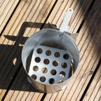 Steel Charcoal Starter With Wooden Handle