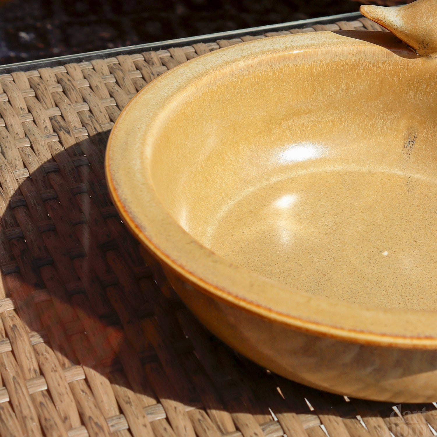 Speckled Brown Reactive Glaze Bird Bath