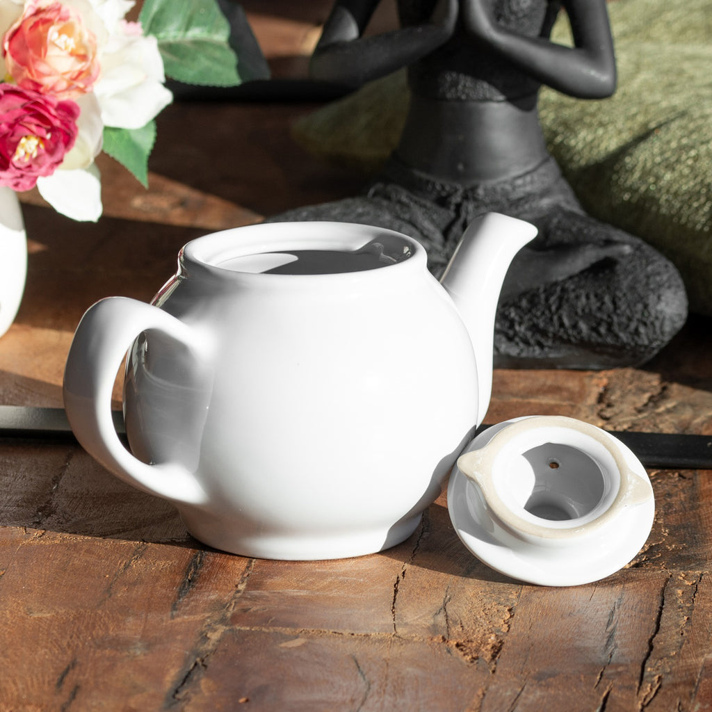 White 2 Cup Teapot