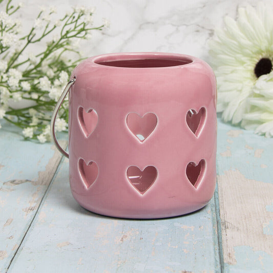 Pink Heart Candle Lantern