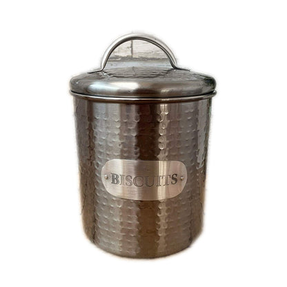 Grey Hammered Biscuit Tin