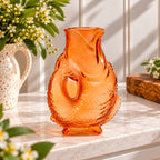 Eclectic Orange Glass Fish Vase