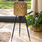 Antique Moroccan Trellis Metal Plant Stand