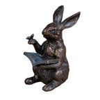 Bronze Reading Rabbit Ornament