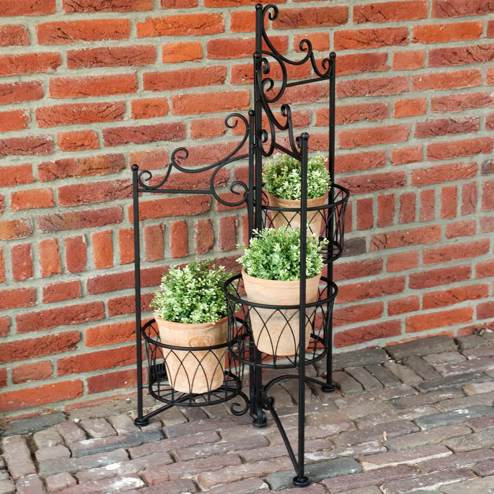 Round Folding 3 Plant Pot Stand