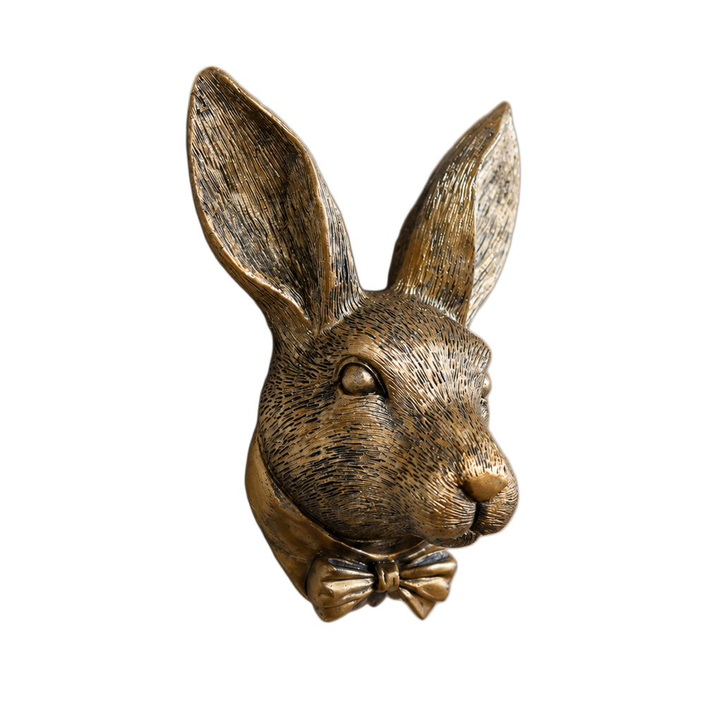 Antique Gold Rabbit Head Wall Decoration