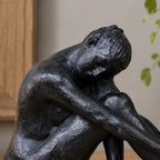 Small Bronze Sitting Woman Sculpture