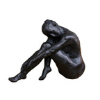 Small Bronze Sitting Woman Sculpture