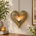 Gold Moroccan Heart Wall Candle Holder