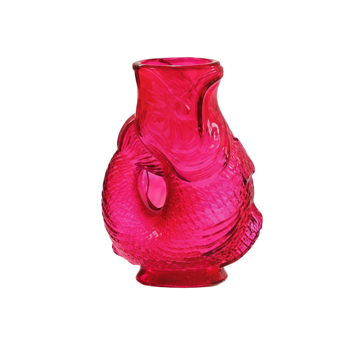 Eclectic Pink Glass Fish Vase