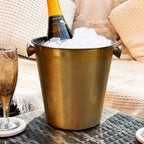 Goldfarbener Champagnerkübel aus Edelstahl