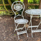 3pc White Oval Garden Bistro Set