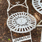 3pc White Oval Garden Bistro Set