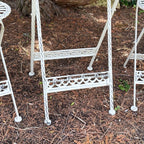 3pc White Oval Garden Bistro Set