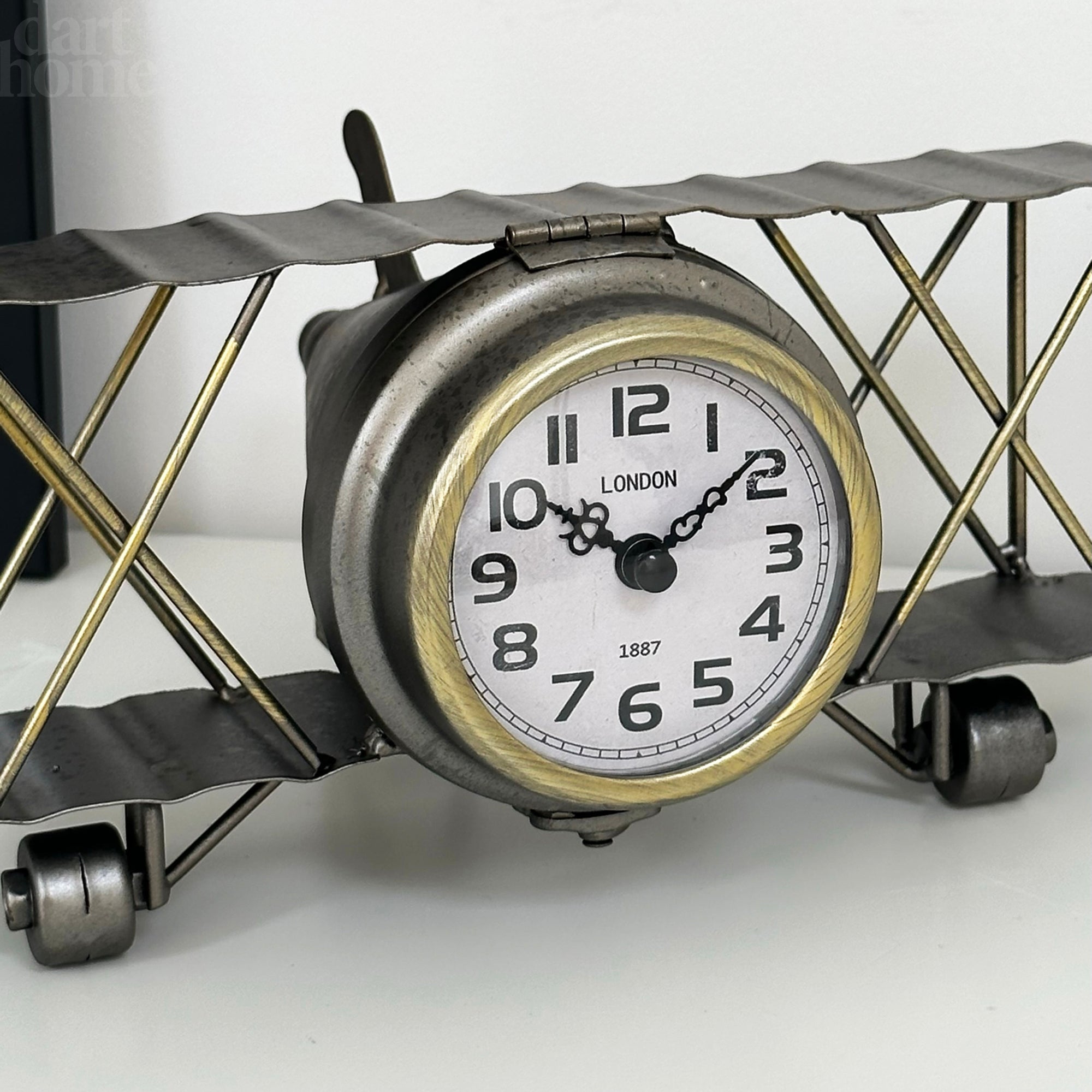 Silver Aeroplane Clock