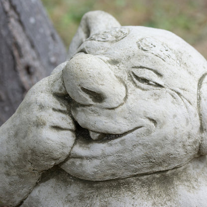 Heavy Stone Nose Picking Troll Statue