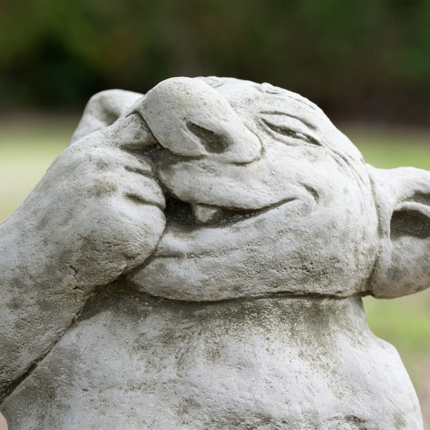 Heavy Stone Nose Picking Troll Statue