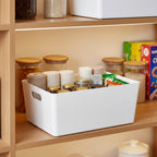 Set Of 2 White Studio Deep Plastic Storage Baskets