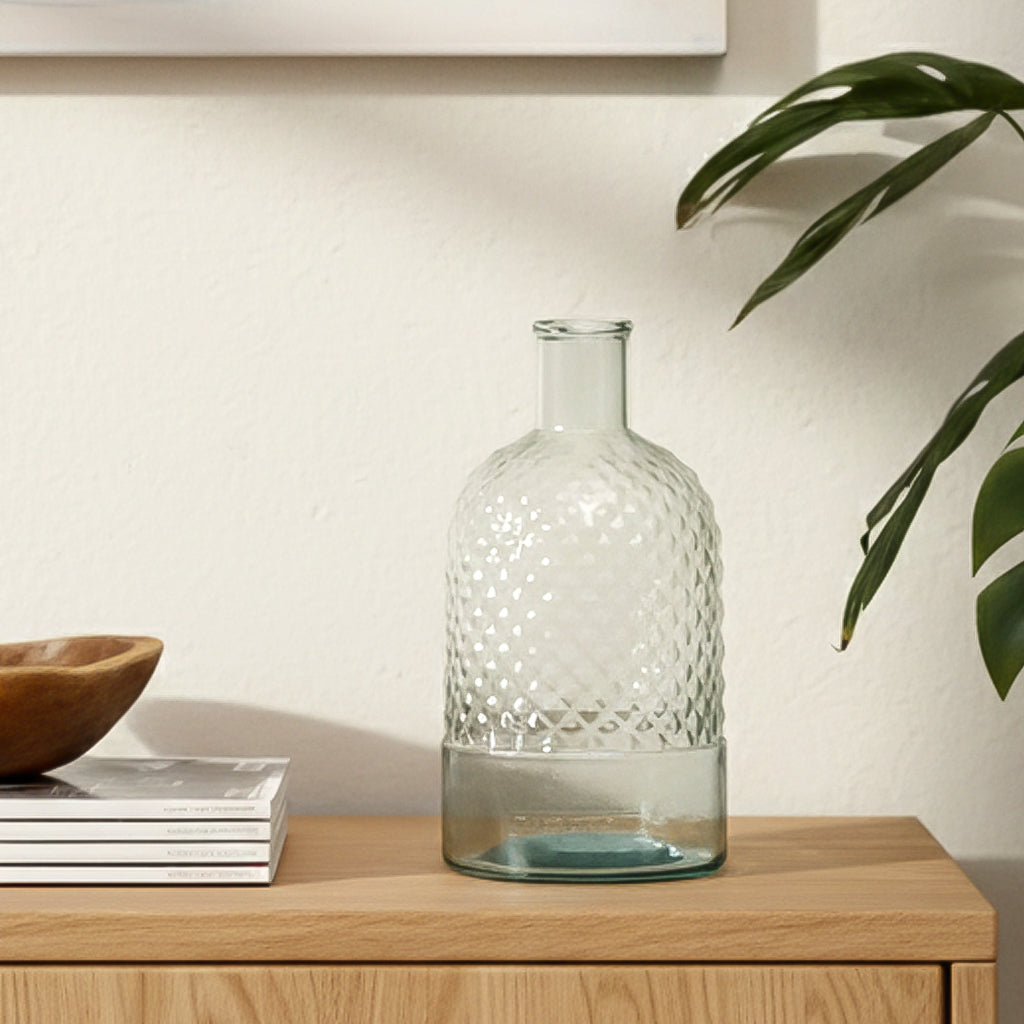 Recycled Glass Honeycomb Bottle Vase