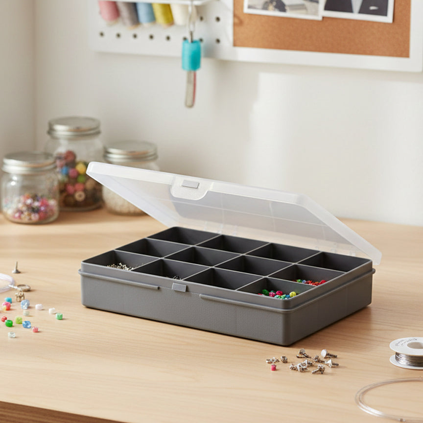 Set Of 3 - 12 Compartment Organiser Boxes