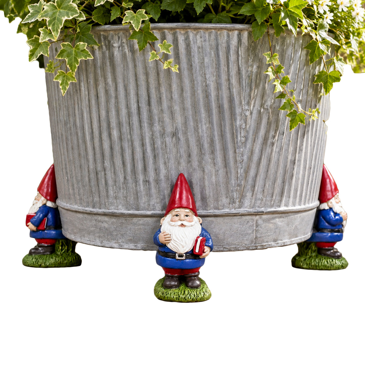 Set Of 3 Mini Garden Gnome Pot Feet