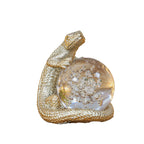 Champagne Gold Lizard On Glass Ball Ornament