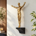 Gold Diving Man Wall Sculpture
