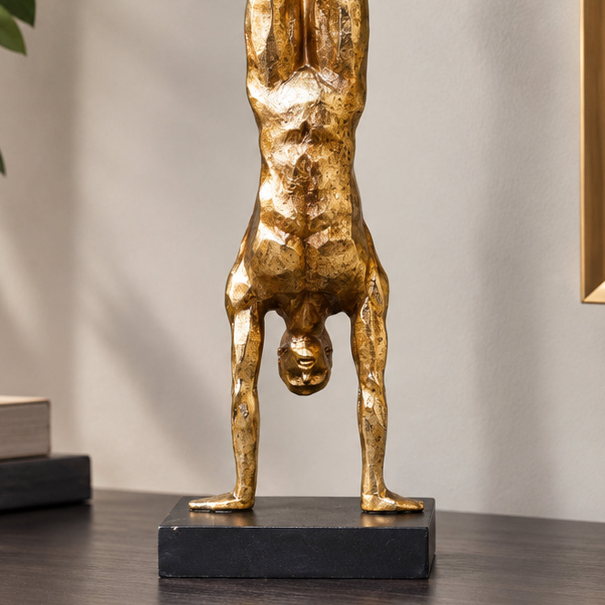 Gold Handstand Man Sculpture