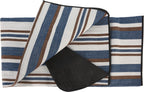 Blue And Brown Striped Picnic Blanket