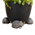 Set Of 3 Silver Hedgehog Plant Pot Stands