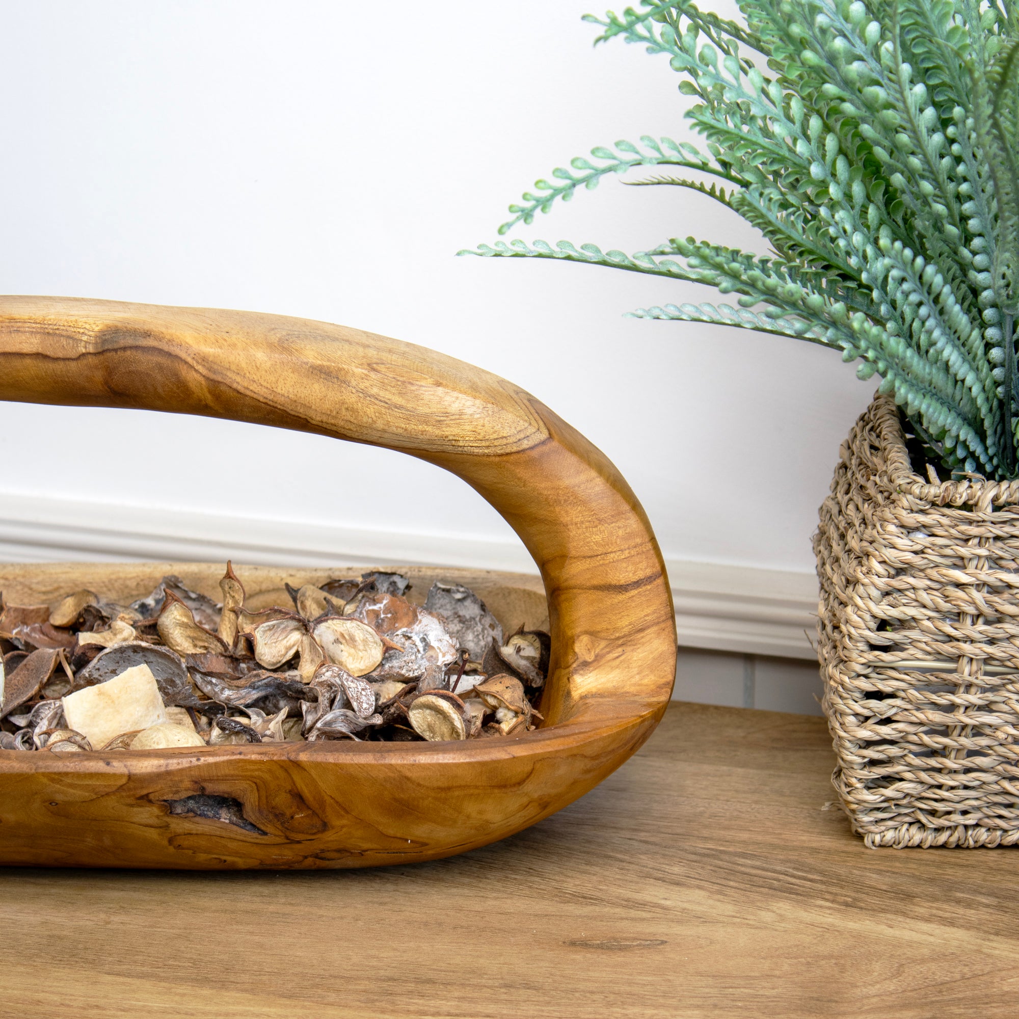 Large Teak Root Trug Bowl