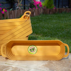 Set Of 4 Mustard Plastic Trough Planters