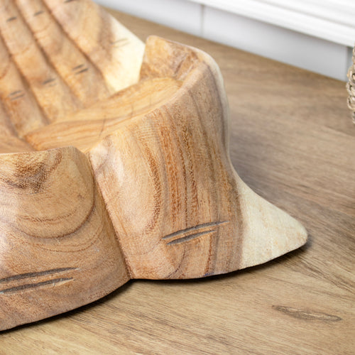 Teak Wood Hand Of Hope Bowl