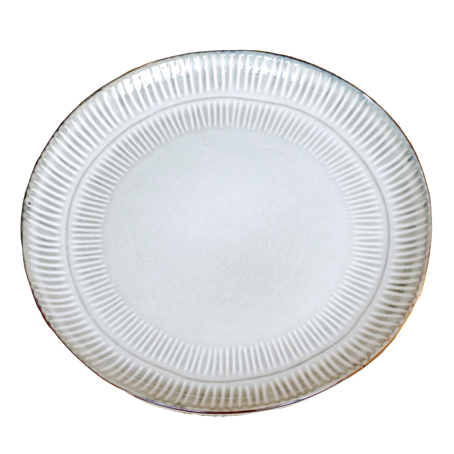 Set Of 4 Embossed Reactive Glaze Side Plates