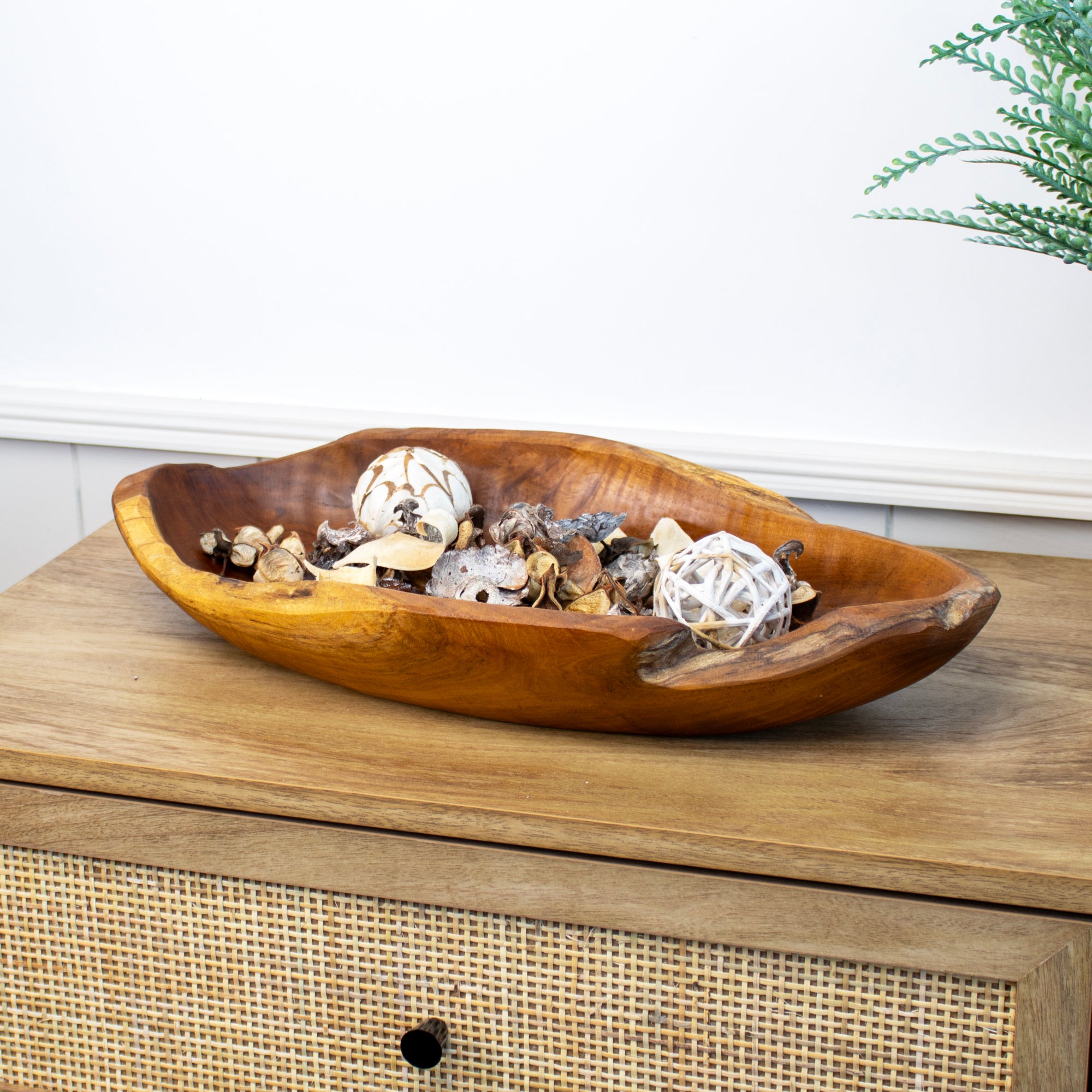 Large Teak Root Long Bowl