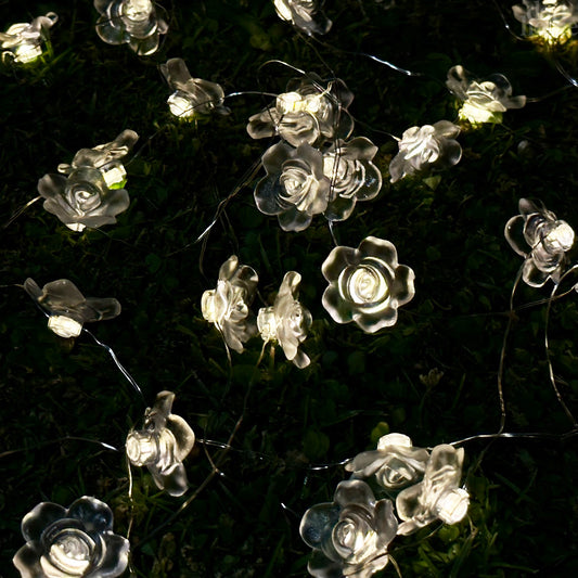 50 Solar Rose Flower Outdoor String Lights