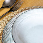 Set Of 4 Embossed Reactive Glaze Pasta Bowls