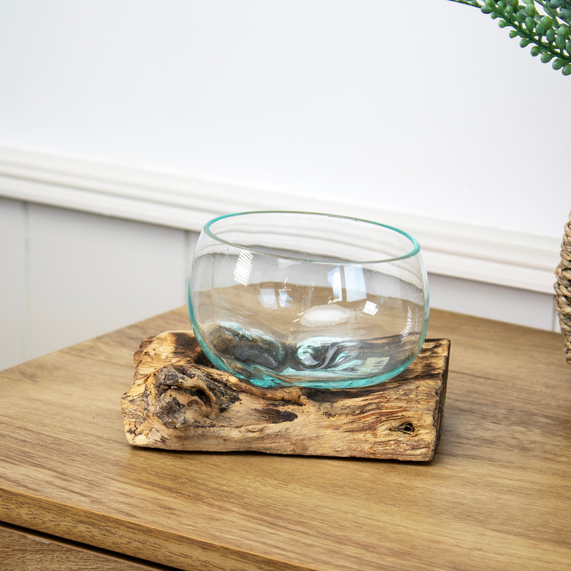 Teak Root On Mini Molten Glass Fruit Bowl