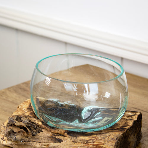 Teak Root On Mini Molten Glass Fruit Bowl