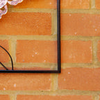 Pink Butterfly Metal Garden Wall Art Square Frame