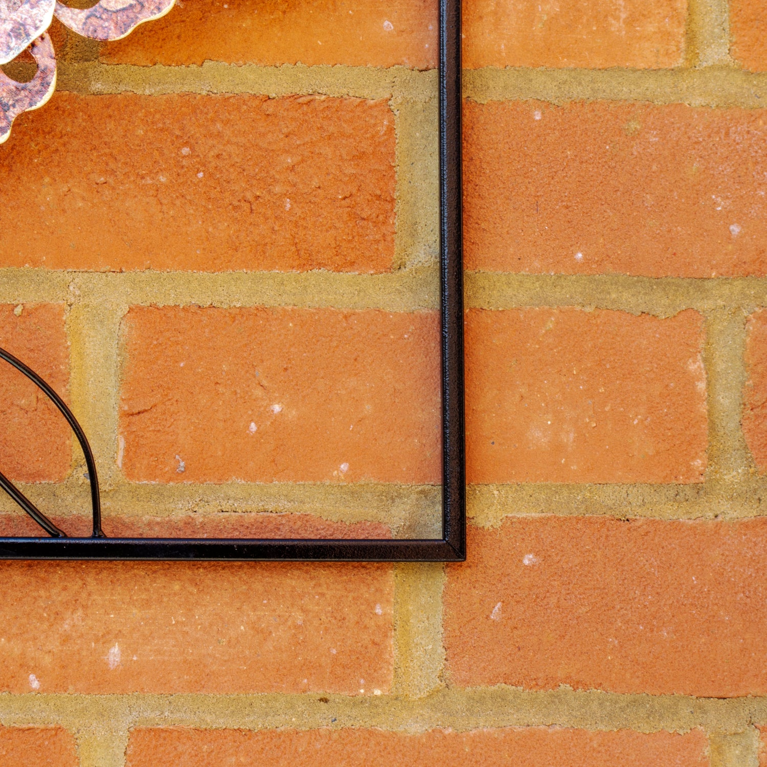 Pink Butterfly Metal Garden Wall Art Square Frame