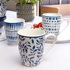 Set Of 6 Mediterranean Patterned Mugs