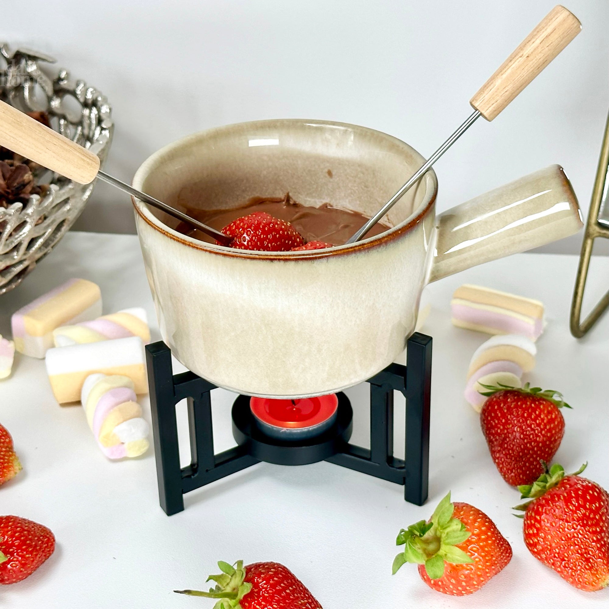 Reactive Glaze Chocolate Fondue Set