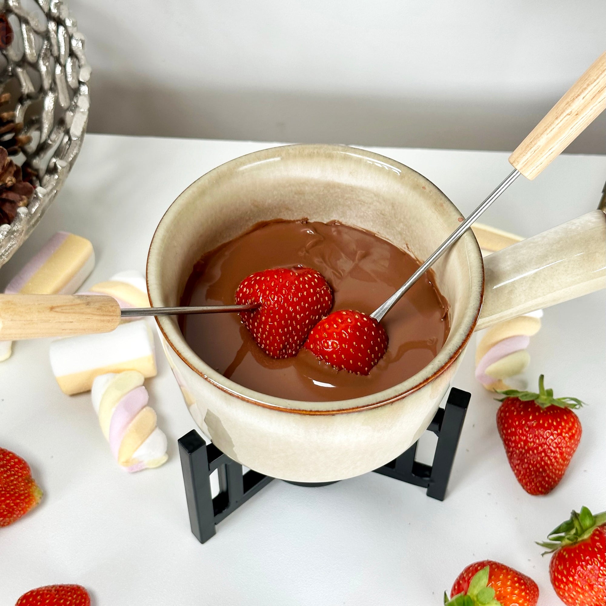 Reactive Glaze Chocolate Fondue Set