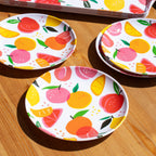 Set Of 4 Summer Fruits Outdoor Plates