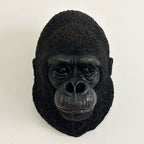 Black Gorilla Head Wall Sculpture