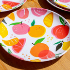 Set Of 4 Summer Fruits Outdoor Plates