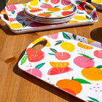 Set Of 4 Large Summer Fruits Handled Trays
